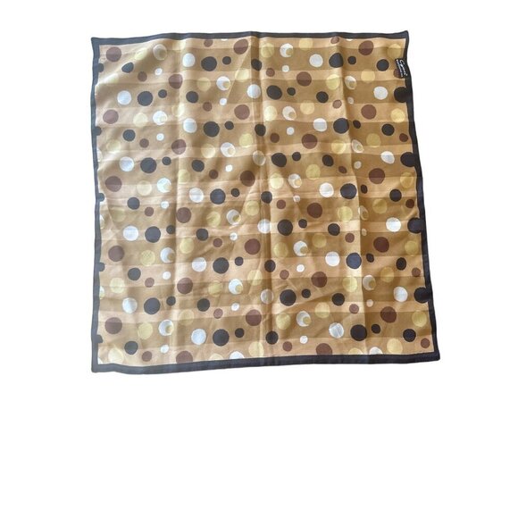 Cejon Brown Gold Polka Dot Square Scarf - Picture 1 of 3